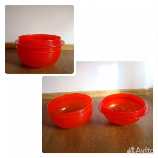 Пластиковый таз и дуршлаг для хол. продуктов