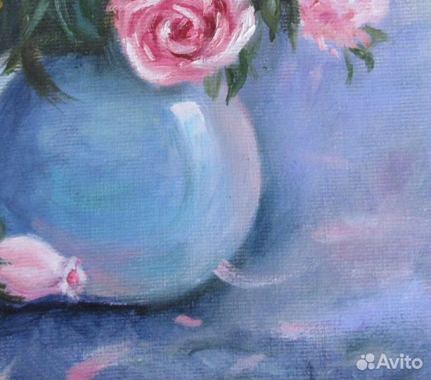 Этюд маслом Розовый букет