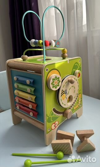 Бизиборд куб деревянный