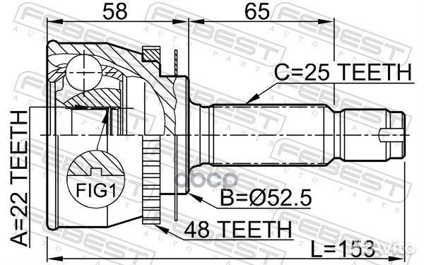 1210-012A48 ШРУС наружный к-кт ABS Hyundai Get