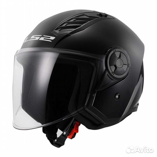 LS2 OF616 Airflow II Open Face Helmet Solid Glossy Black