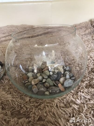 Вазы круглые стеклянные