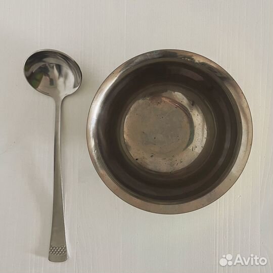 Металлическая чаша с половником СССР