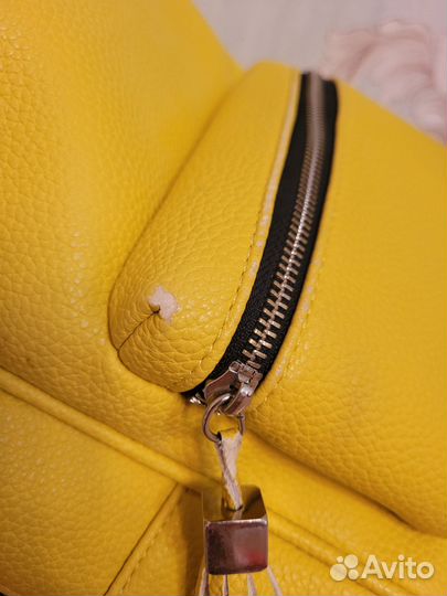 Рюкзак женский желтый натуральная кожа