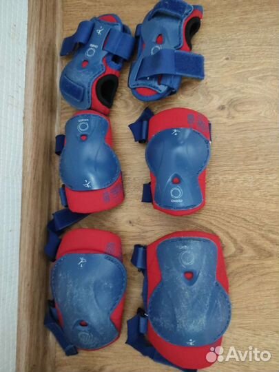 Детские ролики и защита, б/у