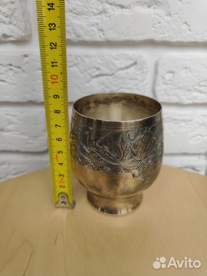 Серебряный стакан, стопка, рюмка, бокал