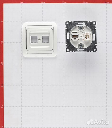 Розетка телефонная/компьютерная с рамкой Mimoza 12