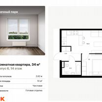 1-к. квартира, 34 м², 14/15 эт.