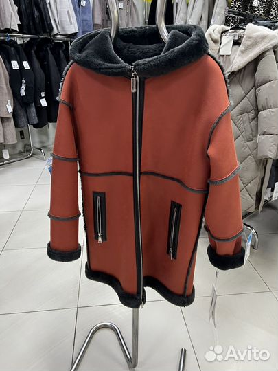 Дубленка 46, ог 114, об 116, длина 80