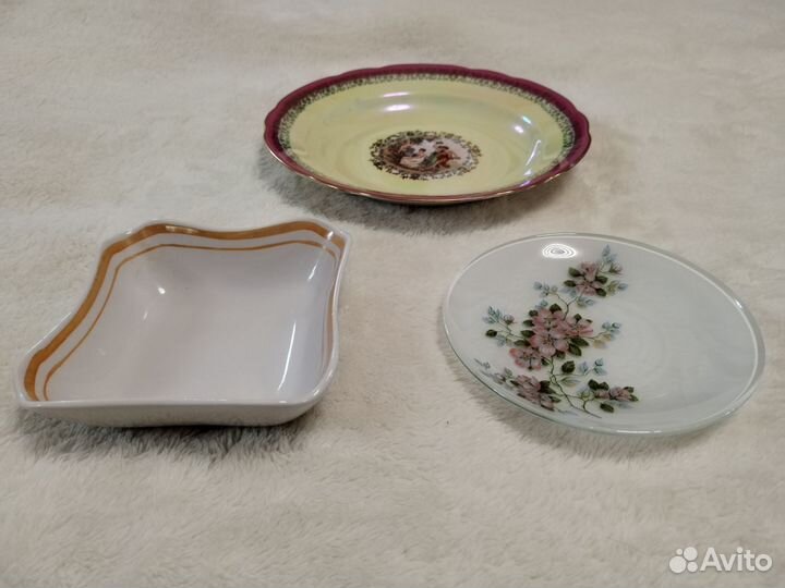 Тарелки ГДР и СССР, салатники Дулево