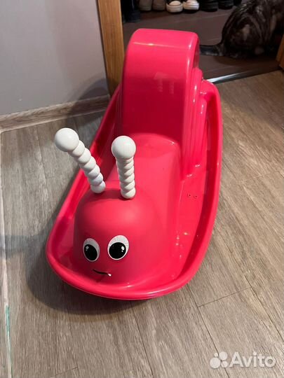 Качалка для детей, улитка, розовая