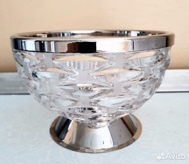 Ваза-фруктовница хрустальная