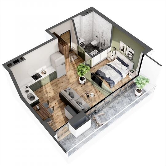 2-к. апартаменты, 49 м², 5/8 эт.