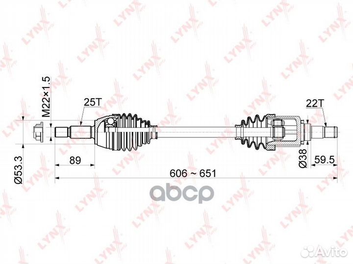 Привод в сборе перед лев CD1047 lynxauto