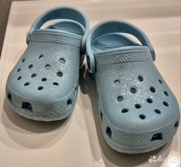 Crocs кроксы с блеском оригинал 24 р