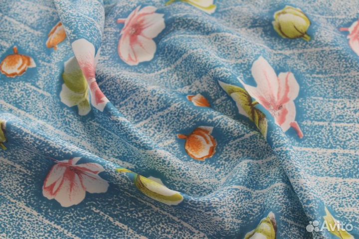 Отрез ткани СССР искусственный шелк