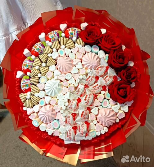 Съедобные букеты, женские букеты, боксы, конверты