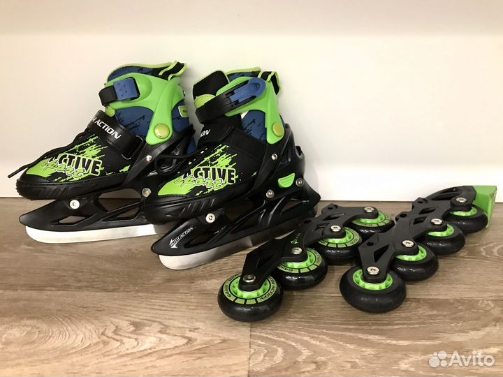 Коньки раздвижные 2 в 1, размер 29-32