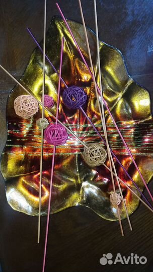 Декоративные палочки с плетён шарами для интерьера