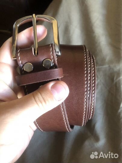 Мужской кожаный ремень ручной работы