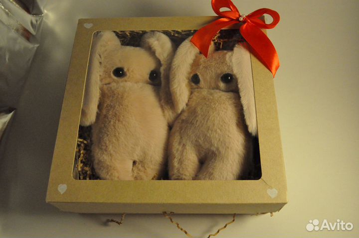 Парные мягкие игрушки Кролики. Подарок на 14 февра