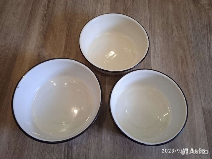 Миски эмалированные; миски из нрж; блюдо Цептер