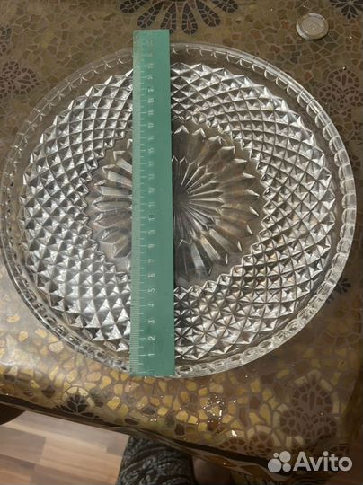 Хрустальная тарелка поднос вазочка