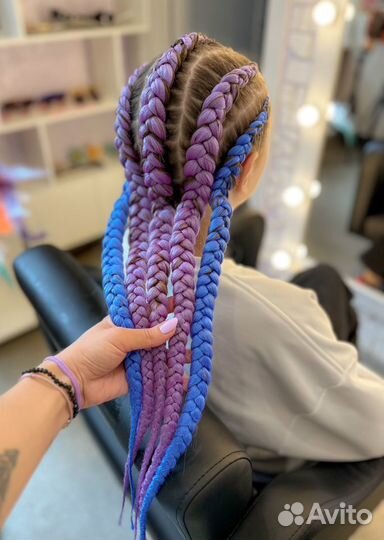 Брейды с канекалоном,косы,афрохвост,афрокосы,зизи