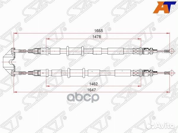 Трос ручного тормоза opel astra H III 04-11