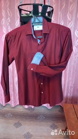 Рубашка бордовая на мальчика 146 р