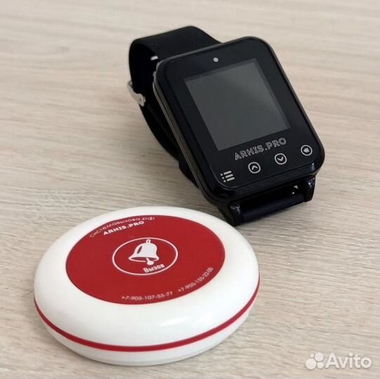 Кнопка вызова официанта и часы пейджер Элит