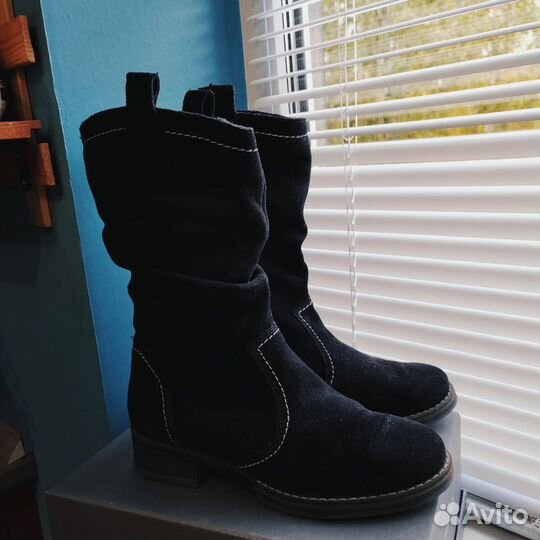Сапоги 39 демисезонные замша натуральная