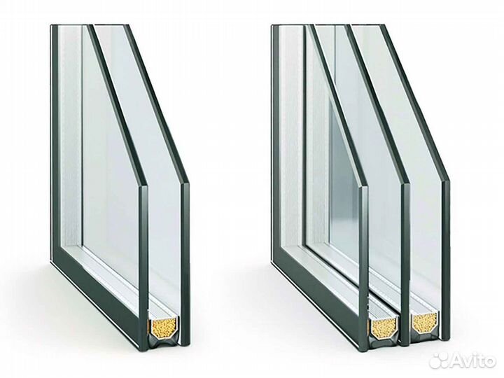 Ремонт окон, стеклопакет Эконом RAL1451