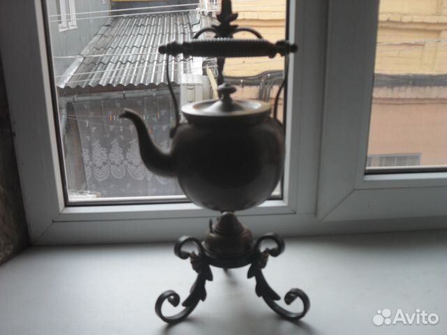 Медный чайничек с подогревом(бульотка)