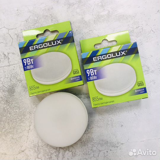 Лампа светодиодная GX53 9W 3000K Ergolux