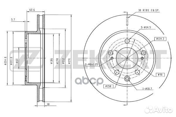 Диск торм. зад. Toyota Previa (R10 R20) 90- S