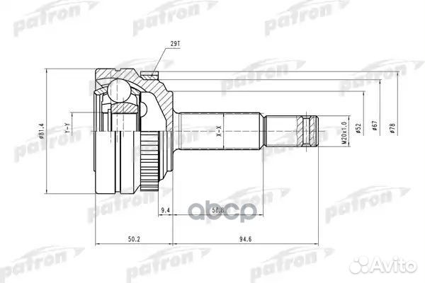 ШРУС наружн к-кт 22x52x22 ABS:29T opel: Astra F