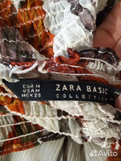 Шифоновое летнее платье zara 46-48(М)