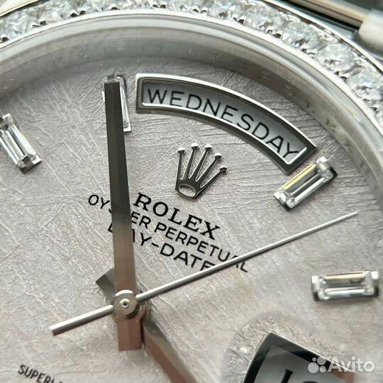 Rolex Day Date Meteorite dial Moissanite Bezel