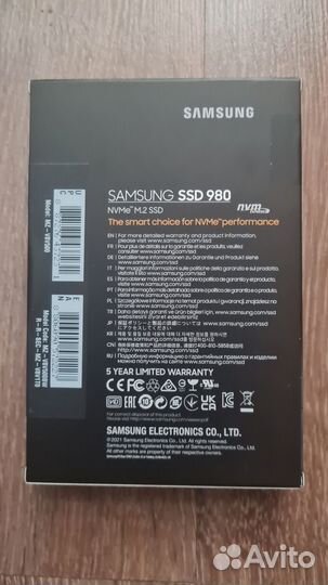 SSD диск Samsung 980 500 Гб m.2 новый