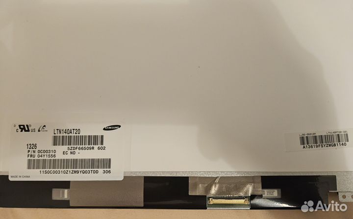 TN матрица для ноутбука LTN140AT20 1366x768