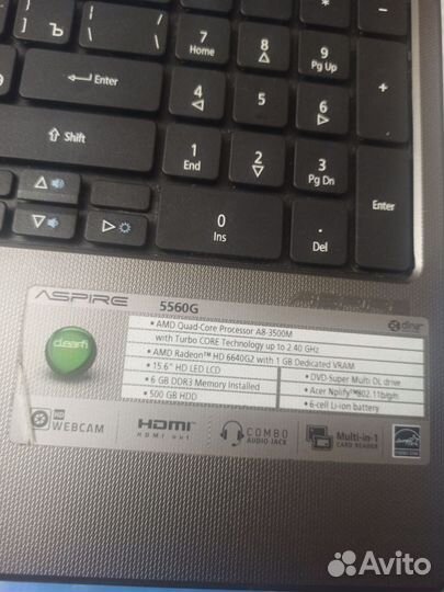 Ноутбук Acer aspire 5560g