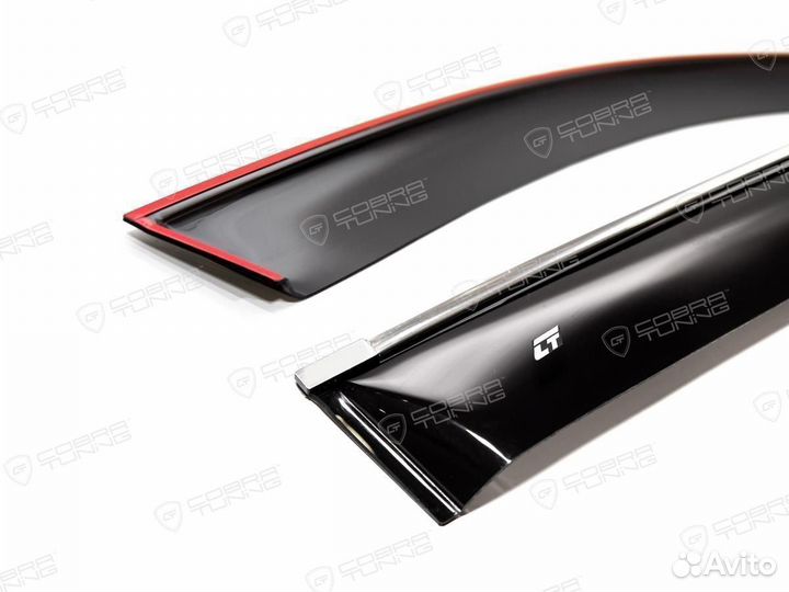 Дефлекторы окон Opel Astra G Sd с хромом