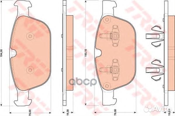 Колодки тормозные дисковые перед GDB1821 TRW