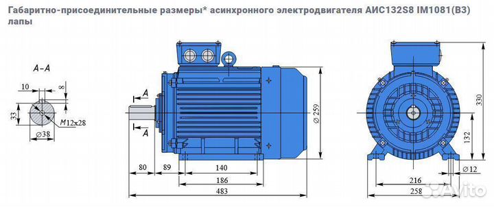 Электродвигатель евростандарта аис 2.2кВт/750об