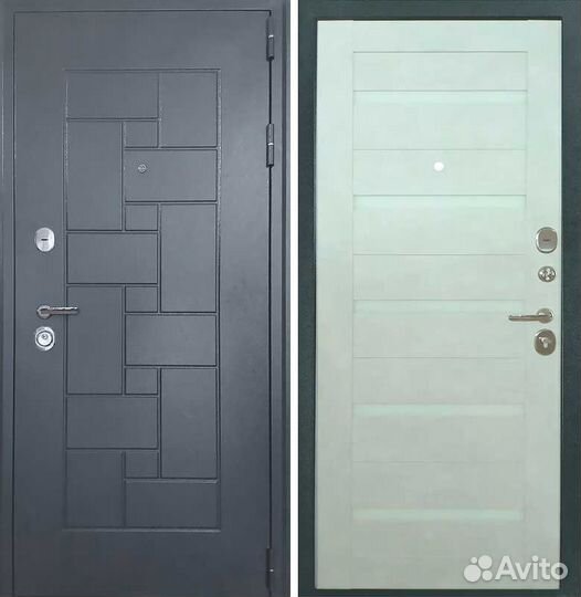 Дверь входная Союз 3K Царга Бетон снежный