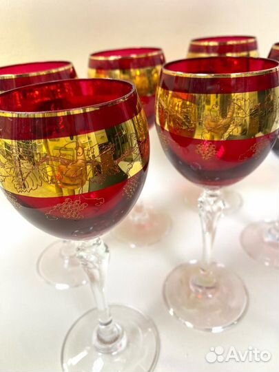 Набор винных бокалов 6шт чешское стекло Bohemia