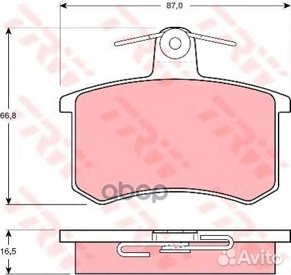 Колодки торм диск к-т задн gdb814 TRW