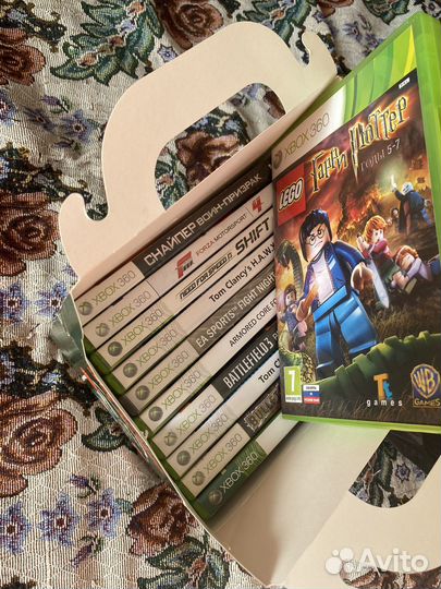 Xbox 360 с 2 геймпадами и играми