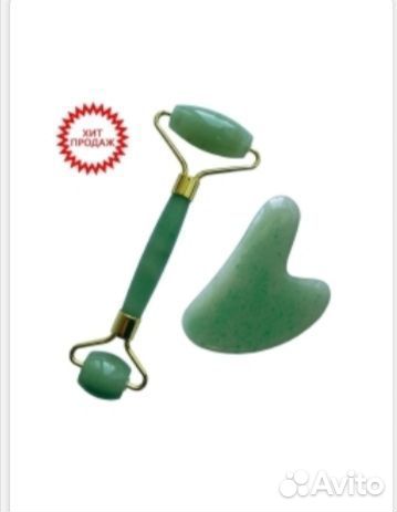 Набор для массажа лица. Ролик и Скребок Гуаша